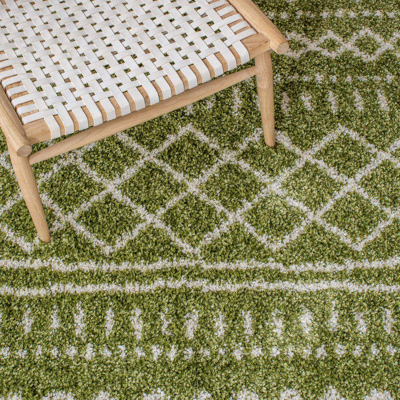 Develin Performance Chevron Rug, Square 3'2", Green/Ivory