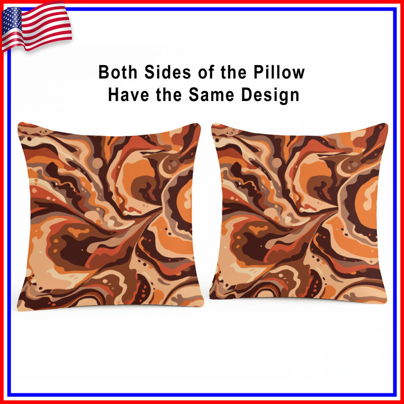 Coussins Swirling Earth Tones, 16 x 16 pouces
