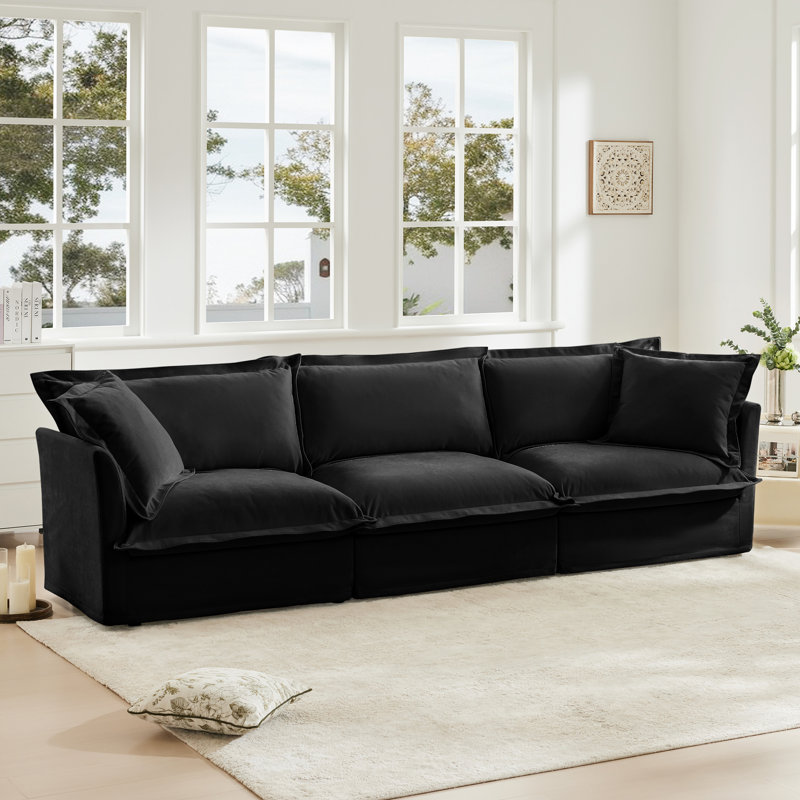 Canapé modulaire 3 places avec coussins de dossier et coussins Beckett Chenille