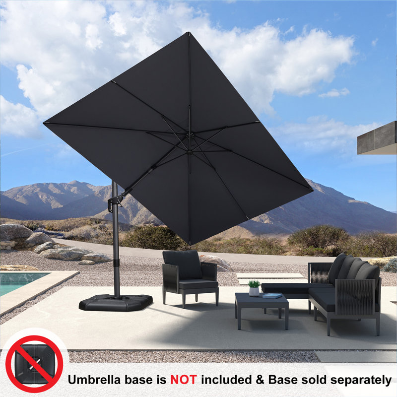 243cm X 335cm Rectangular Cantilever Parasol, Light Grey