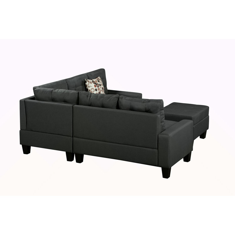 Canapé modulaire 6 pièces rembourré, Noir