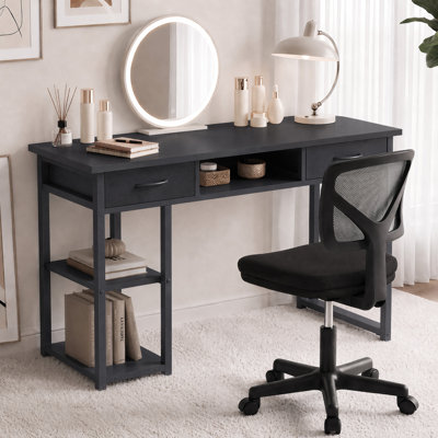 Ensemble de bureau et de chaise Ovidia: bureau d'ordinateur de 48 pouces et chaise en filet noir réglable en hauteur