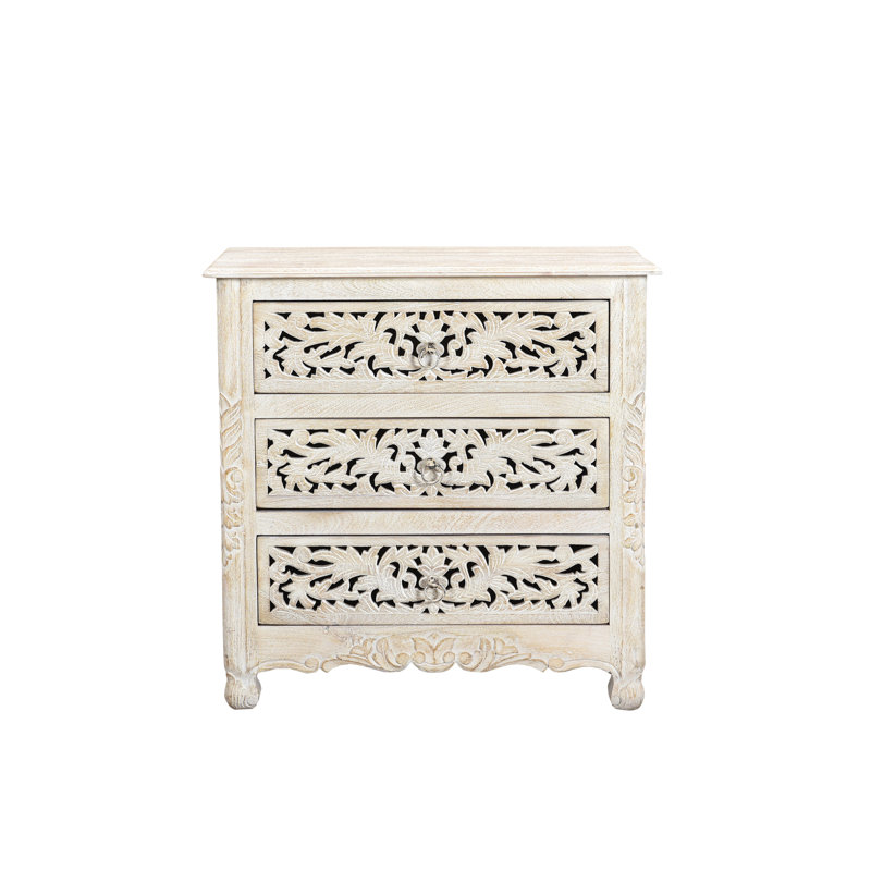 Harleen 30'' W Solid Wood Nightstand, White