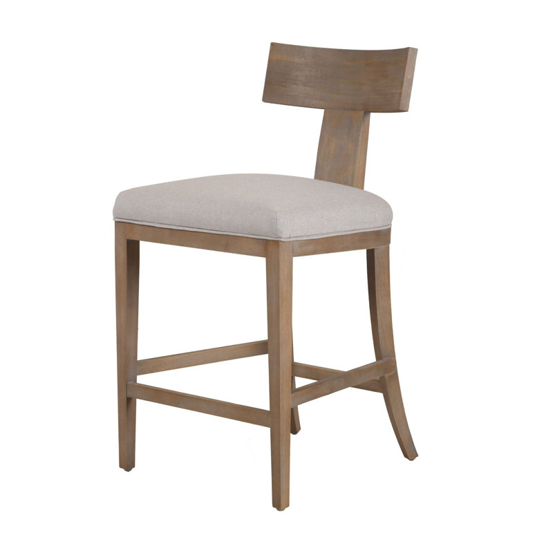 Chaise de comptoir Ysta, Brun / Beige