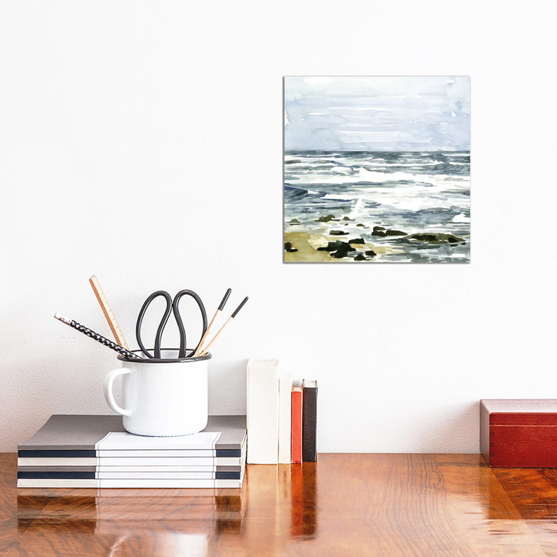 Loose Seascape I by Emma Caroline - Wrapped Canvas Painting, 30.48cm H x 30.48cm W x 1.91cm D