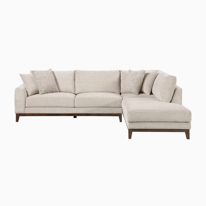 Canapé modulaire 2 pièces en chenille Briony, Right Facing Chaise