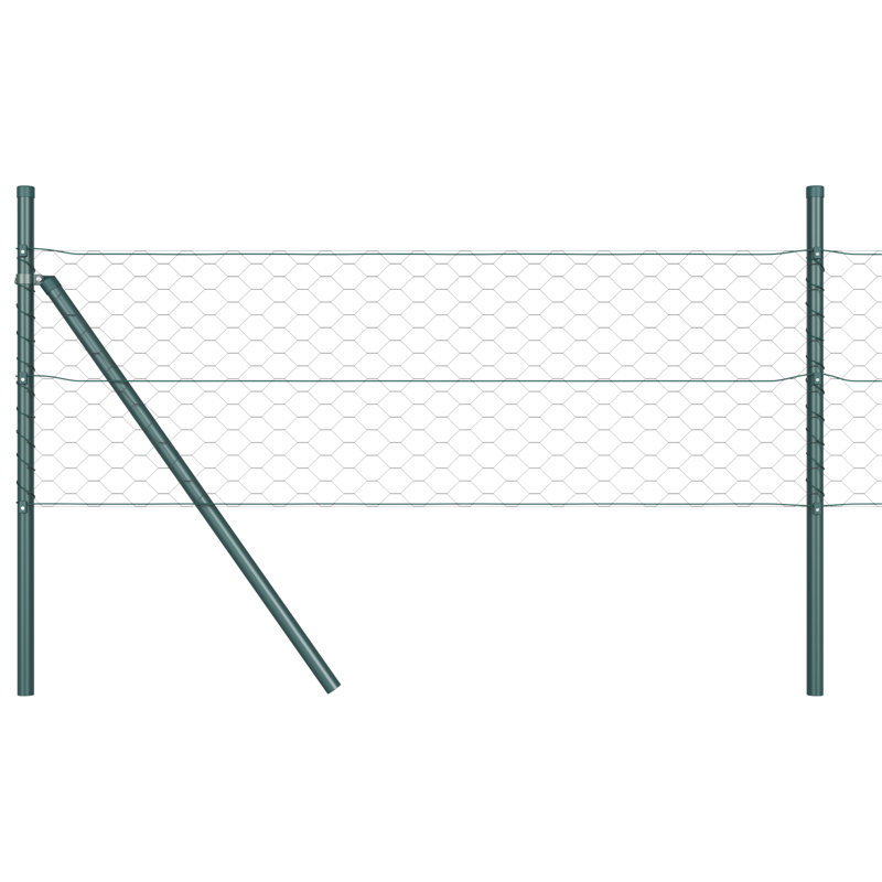 Hexagon Fence Steel, Green, 19.7" H x 1,968.5" W