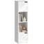 HOMCOM Bookcase with 2 Cabinets and Doors, 4-Tier Bookshelf-1625328819