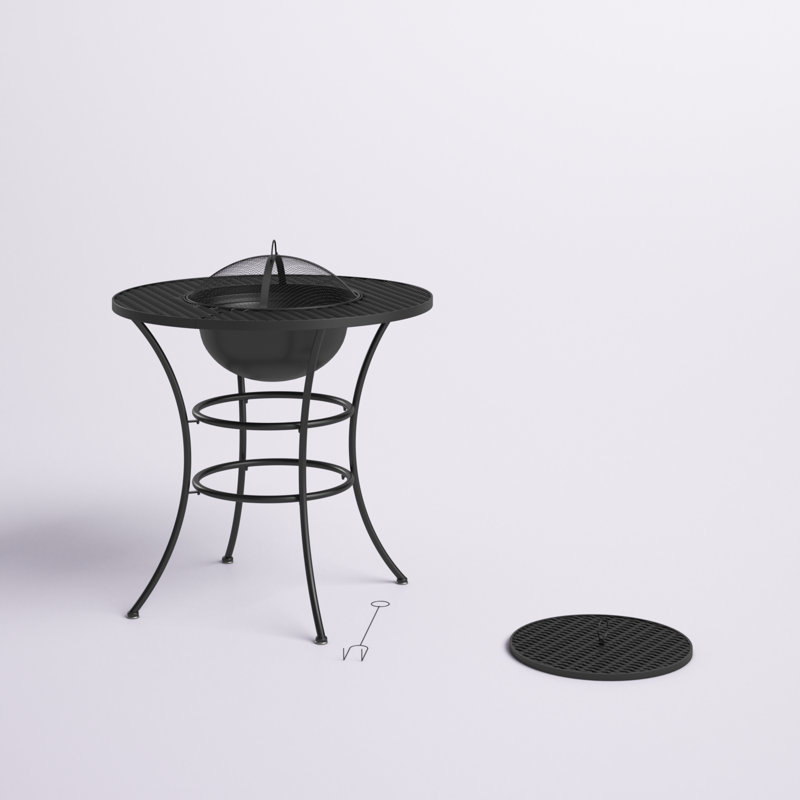 Round Steel Wood Burning Smokeless Fire Pit Table