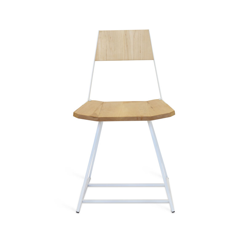 Chaise en bois massif Clarke, Érable / Blanc