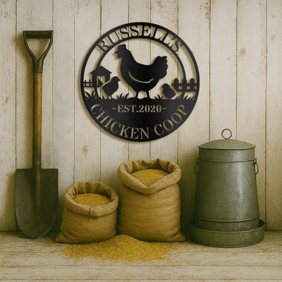 Farmhouse - décorations murales en métal sur mesure, décor de poulailler en métal, plaque de coq sur la porte