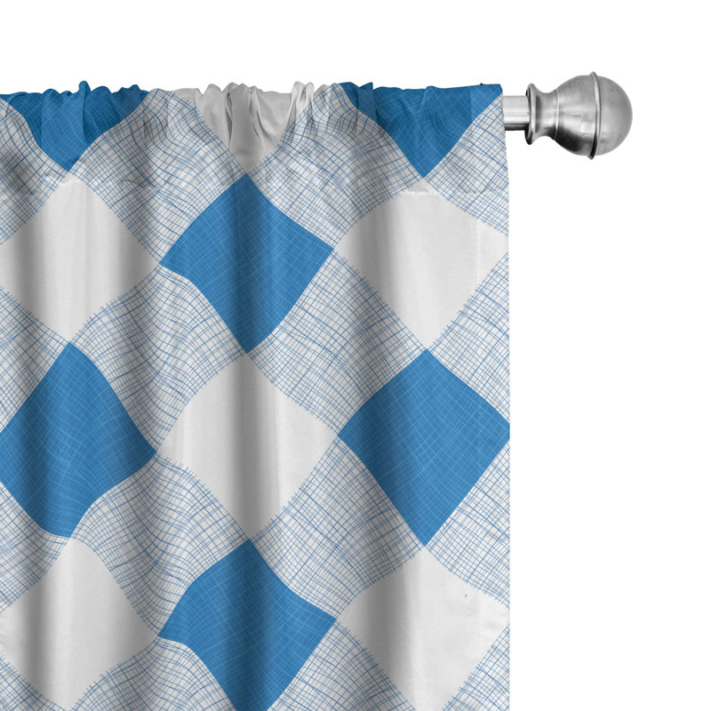 Geometric Semi-Sheer Rod Pocket Curtain Panels, 28" x 84"