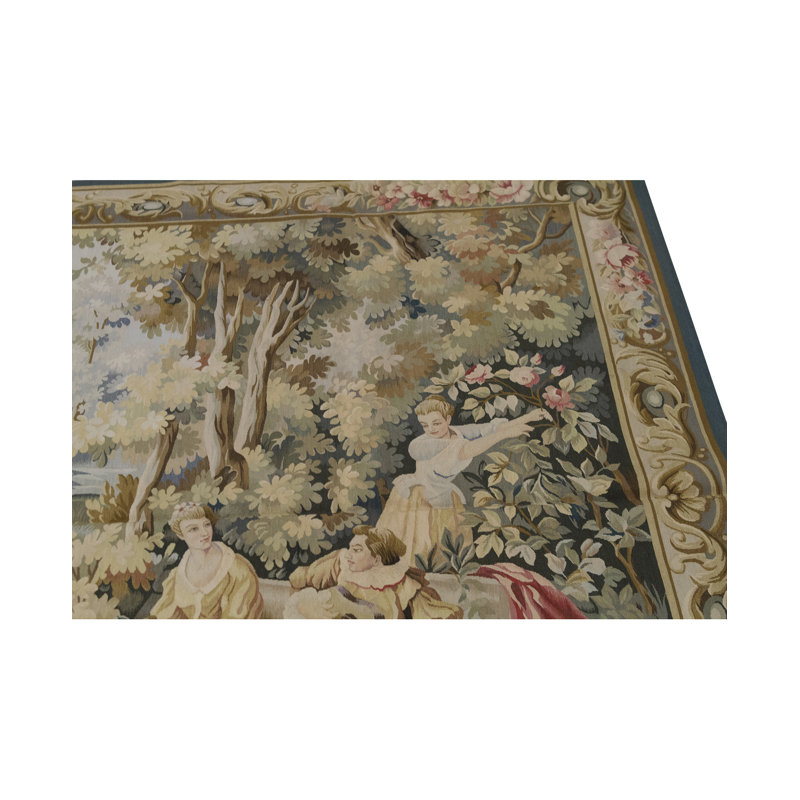 Hand-Knotted Wool Area Rug in Beige/Brown/Blue