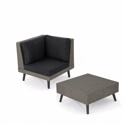 Ensemble de canapé brun, coin + table Tahiti