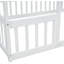 Lit double en bois en forme de maison avec clôture, garde-corps, blanc-127834360