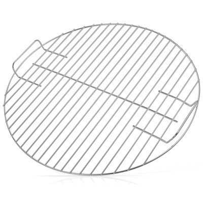 Remplacement de la grille de barbecue ronde en acier plaqué robuste de 17 pouces - Grille de cuisson antiadhésive et résistante à la rouille avec poignées - Grille de cuisson à charbon pour tout usage - Grille de barbecue régulière de 17 pouces