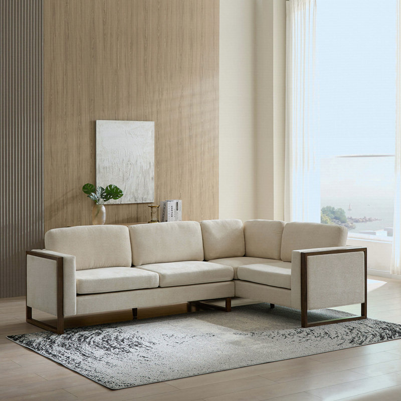 104 In. Square Arm 2-Piece L Shaped Sectional Sofa