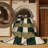 Machine Washable Checkered Green Area Rug-984922399