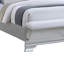 Lit double Mody avec DEL, banc de pied de lit, revêtement en tissu argenté, gris