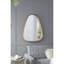 Miroir mural irrégulier 30 po x 38 po avec cadre en bois, entrée de salle de bain de salon, design minimaliste, bords incurvés doux, cadre en pin à 25% pour chambre et miroir de style