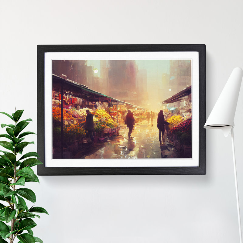 The Flower Market Vol.2 - Single Picture Frame Print, Black, 46cm H x 64cm W