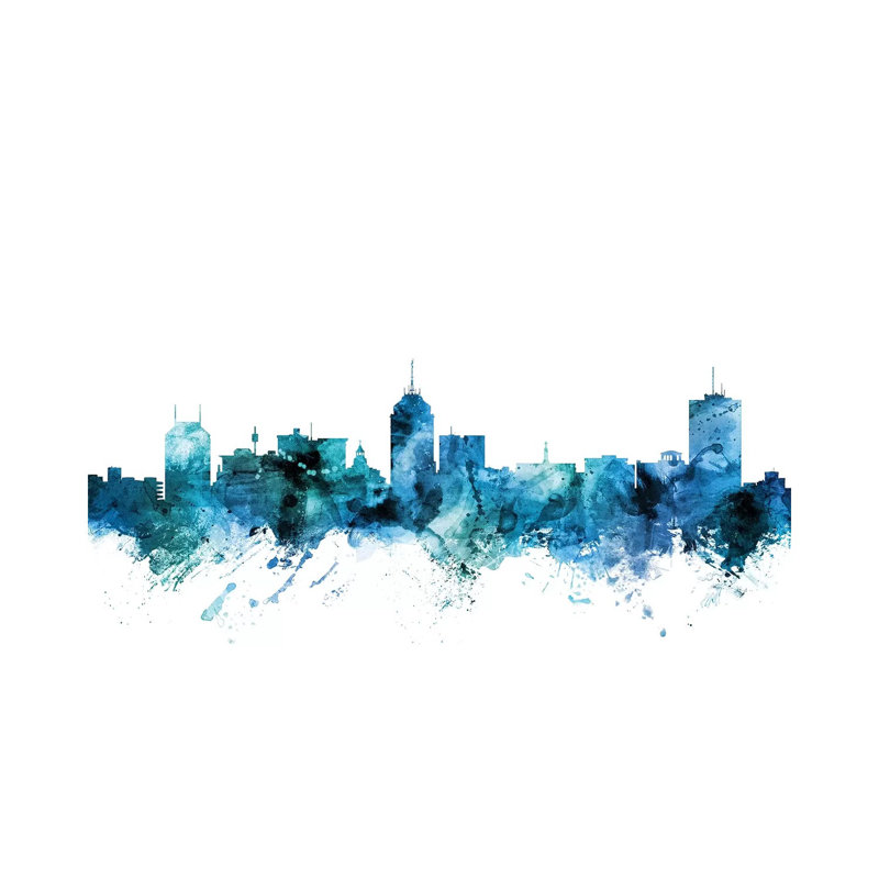 Fresno, California Skyline by Michael Tompsett - Wrapped Canvas Painting, 66.04 cm H x 45.72 cm W x 3.175 cm D
