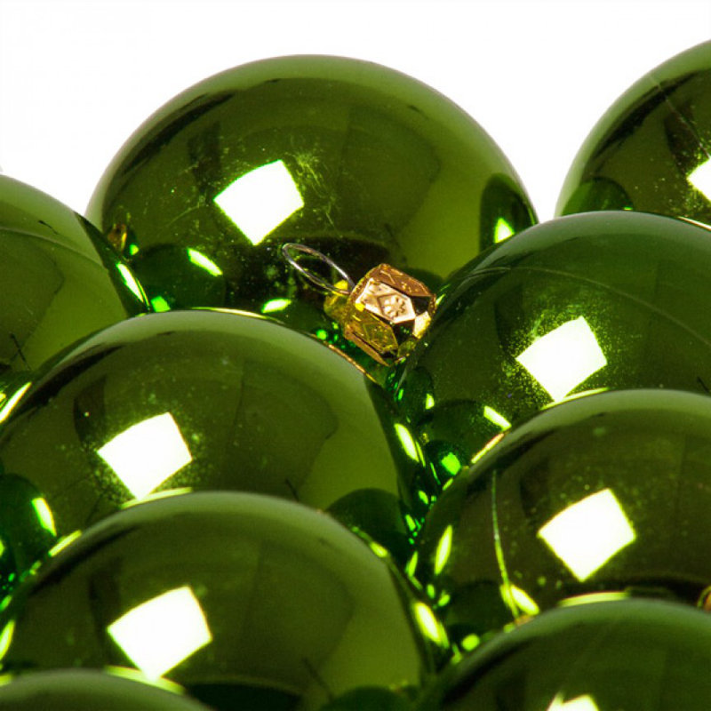 Ball Ornament, 4cm H x 4cm W x 4cm D, Lime Green Shiny
