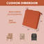 Coussins de siège de patio extérieur 51 x 51 x 8 cm, ensemble de 4 - Orange brûlé-2027182034