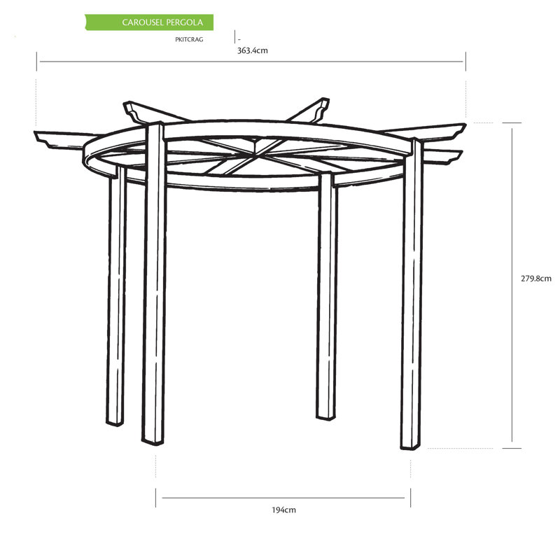 Carousel Solid Wood Garden Pergola
