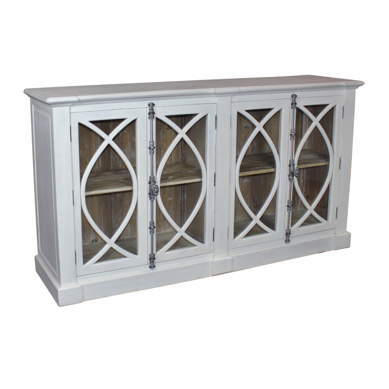 Robson 77'' Solid Wood Sideboard, White/Bleached pine