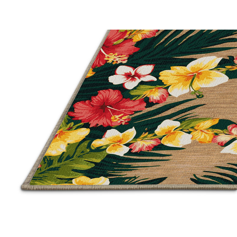  Tapis hawaïen lavable hawaïen, Rond 7 pi