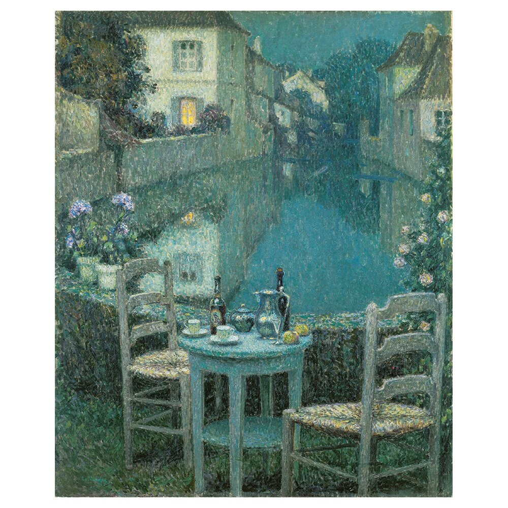 Leinwandbild Kleiner Tisch in der Abenddämmerung von Henri Le Sidaner