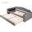 Contemporary Gray Twin Daybed With Armrest Storage, Trundle And Built-in Audio - Enabled Storage For Fun Times-118082578-118082579