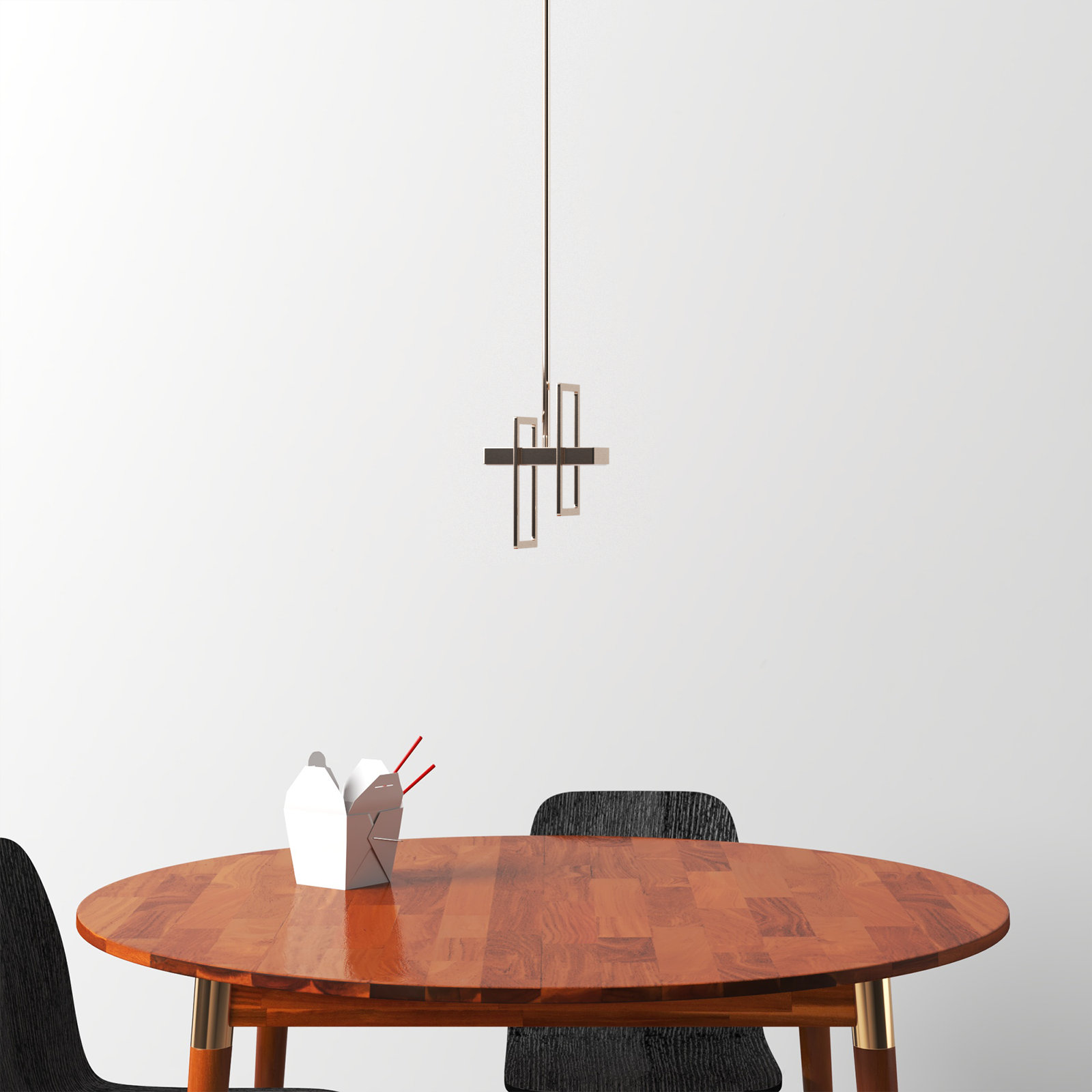 Saedi 1-Light Single Geometric LED Pendant, Brushed Nickel