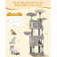 180 cm Cat Tree for Indoor Cats, Cat Tower, Multi-Level Cats Condo with 8 Scratching Posts, 3 Platforms, 2 Caves, Basket, Plush Balls, Sisal Rope, Anti-Tip Kit -1007212129