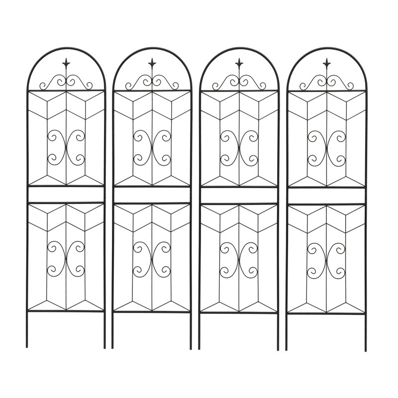 Ensemble de 4 treillis de jardin en métal 71 po x 19,7 po antirouille pour plantes grimpantes