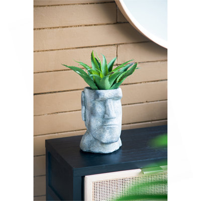 5x5.5x9" Easter Island Cement Planter