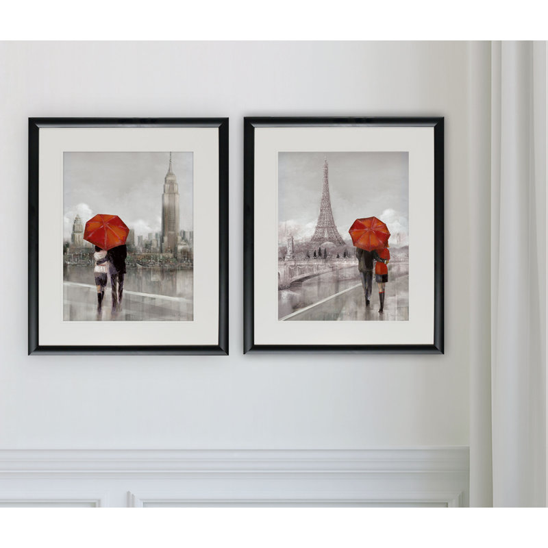 « modern couple », ensemble de 2 reproductions encadrées, Cadre noir