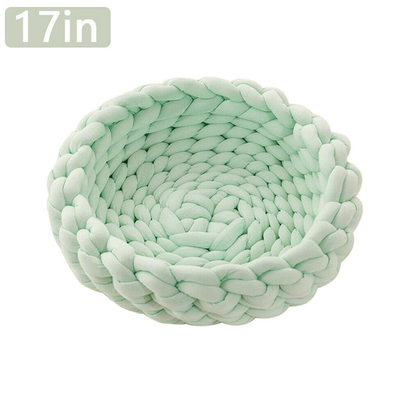Tapis de lit pour animal de compagnie, Vert menthe, Moyen (l 17 po x P 17 po x H 7,9 po)