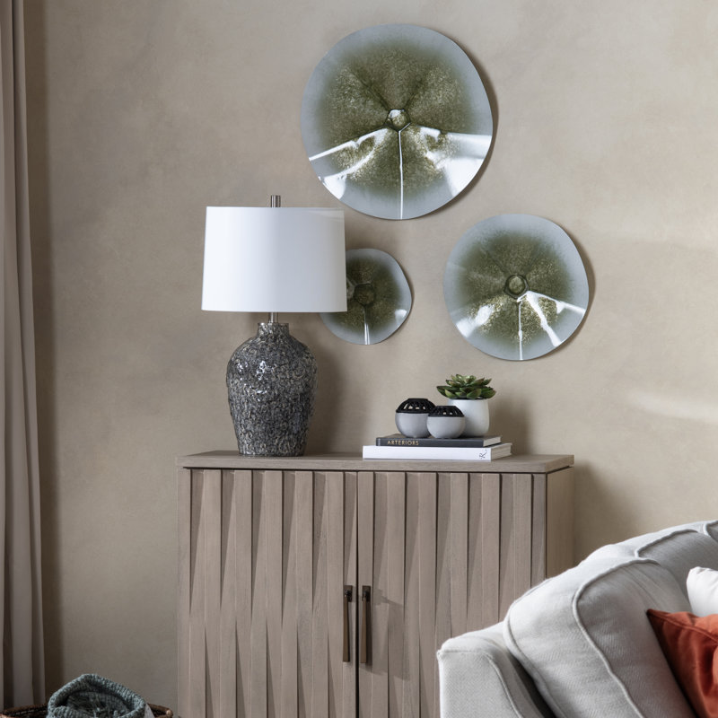 27.5"H Blue Gray Textured Ceramic Table Lamp With Shade