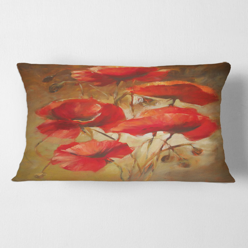 Housse et insert de coussin rectangulaire Blossoming Poppies IV