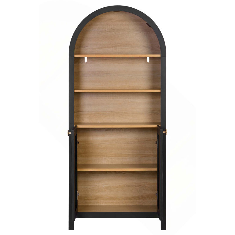 Bibliothèque Mid-Century moderne à 5 niveaux avec tablette de rangement et porte