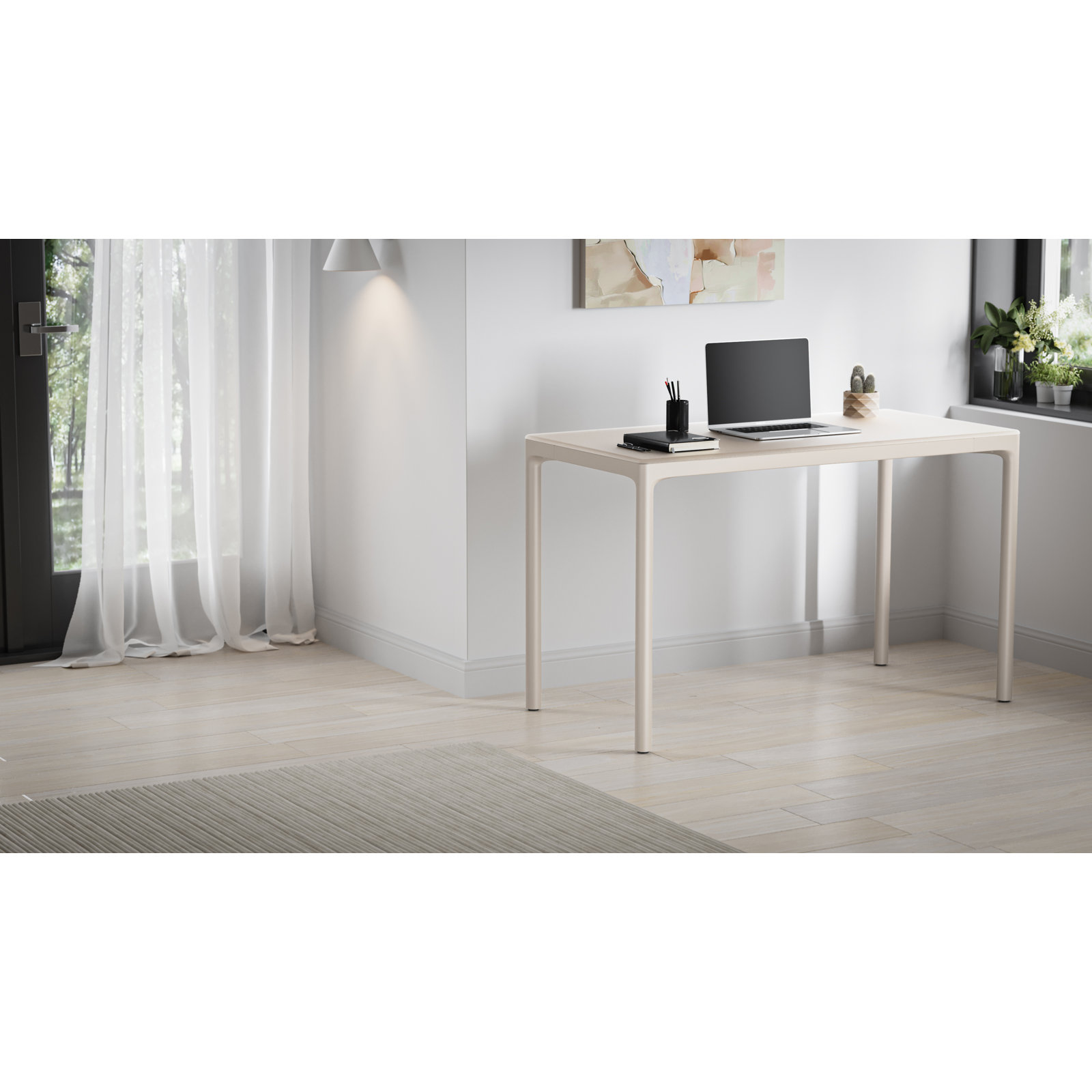 Luma Office - Stationary Desk, 29" H x 48" W x 24" D, Dune