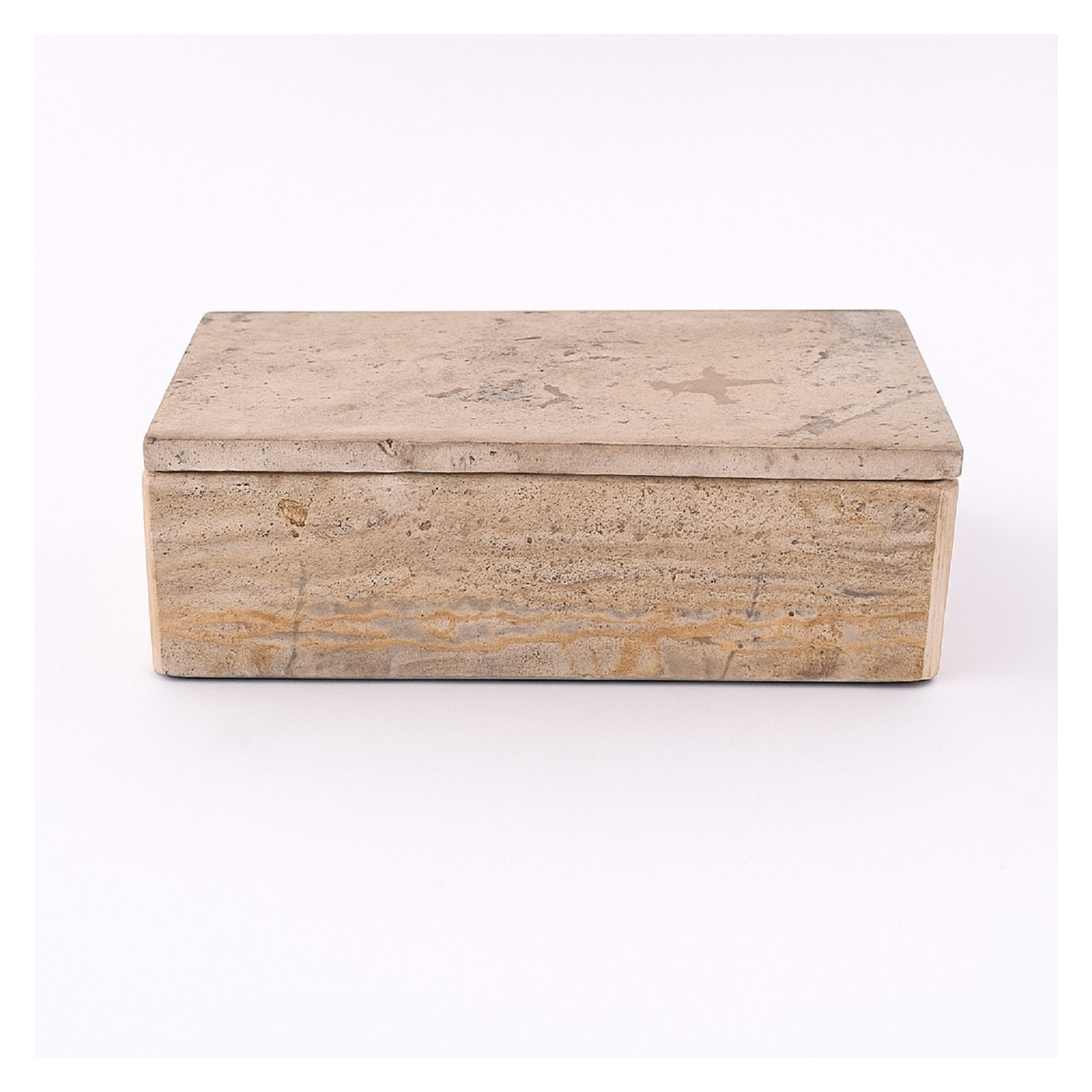 Travertine Rectangle Box Small Cream