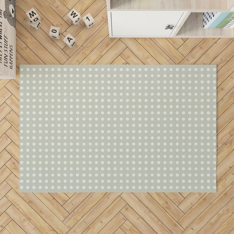 Tapis de jeu Dot Doted, Vert clair, Rectangle 48 po x 72 po