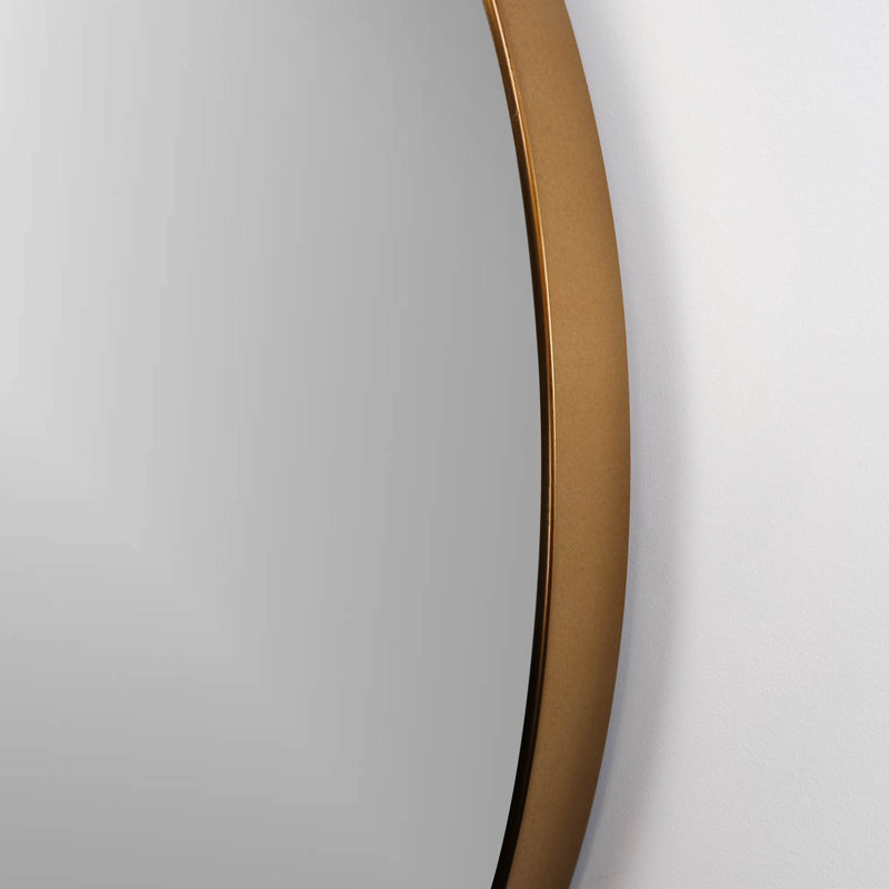 Lily, miroir ovale avec cadre en métal - 24 x 30, 27,56 po x 27,56 po, Or