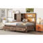 Lit de jour simple avec rangement à 2 tablettes, panneau de liège, ports et 3 tiroirs en bois antique - construction pour tablettes de rangement de chambre à coucher, capacité de charge élevée-660131288