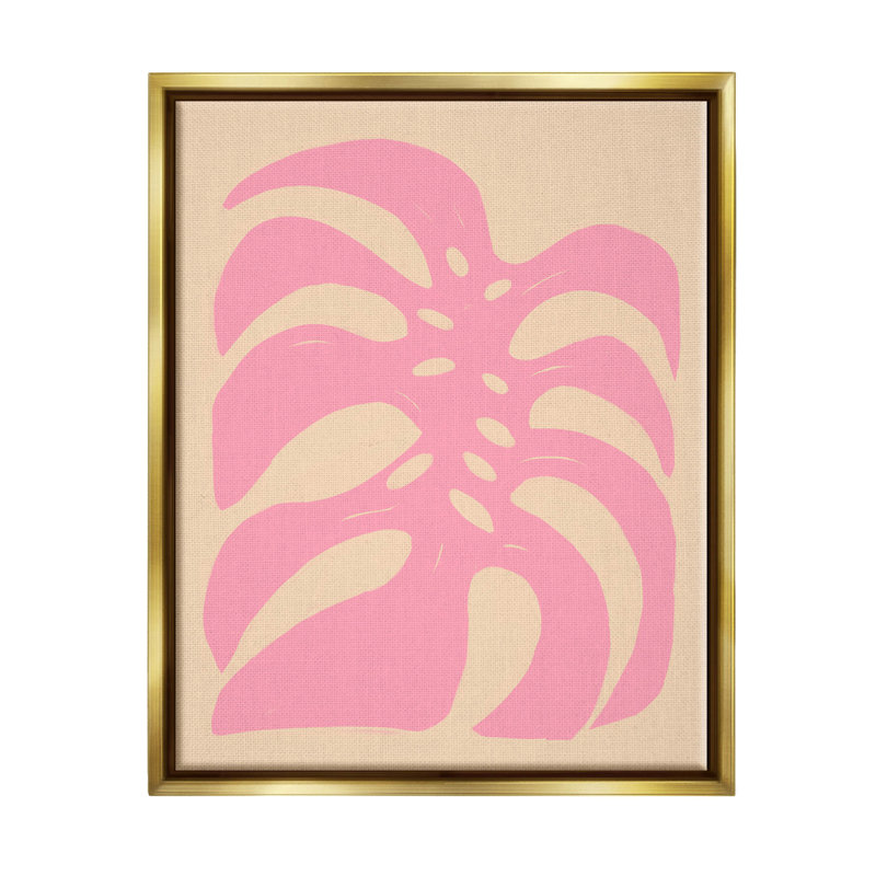 Forme de feuille rose tropicale par Birgit Maria Kiennast - impression sur bois, H 21 po x l 17 po x P 1,7 po