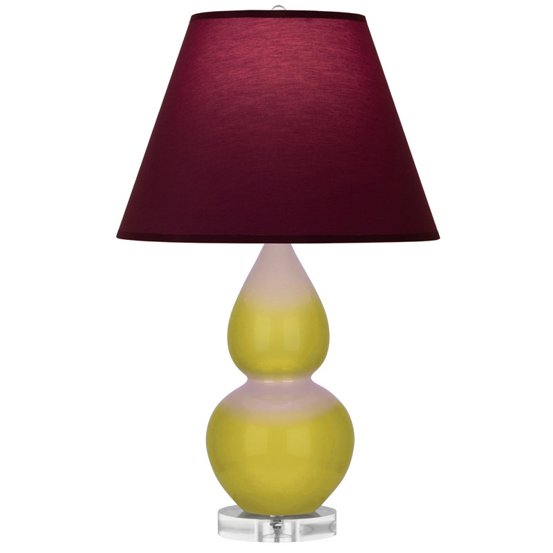 Petite lampe d'appoint à double gourde, Prune / lavande, Vert cédrat