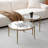 Stylish and Modern Addlie Nesting Fluted Glass Finished Metal Frame Round Coffee Table-452841962
